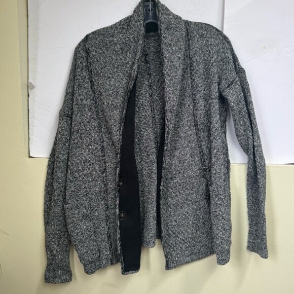 Lululemon Post Practice Cotton Cardigan Knit Sweater Pockets Top Snap Oversize S - Picture 5 of 15